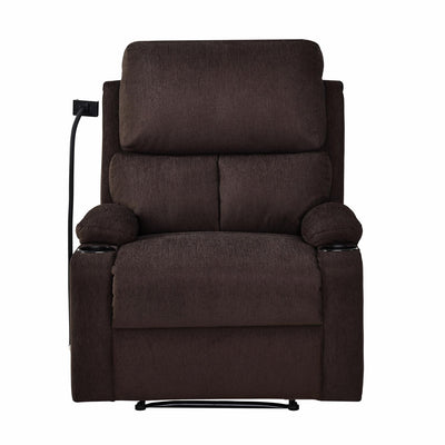 Nilkamal Matt 1 Seater Manual Recliner with Cup & Mobile Holder (Cocoa Brown)