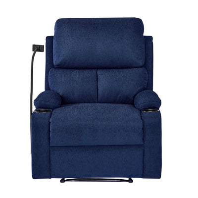 Nilkamal Matt 1 Seater Manual Recliner with Cup & Mobile Holder (Blue)