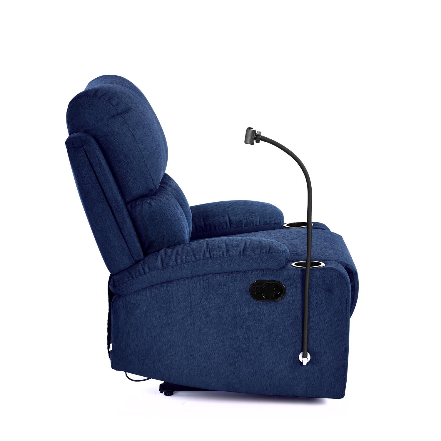 Nilkamal Matt 1 Seater Manual Recliner with Cup & Mobile Holder (Blue)