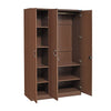 Nilkamal Massif 3 Door Wardrobe (Legno Oak) - Slight Side View With Open Storage