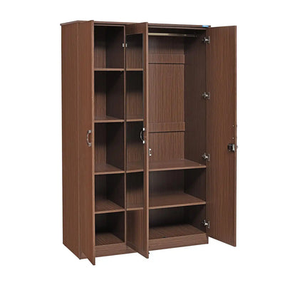 Nilkamal Massif 3 Door Wardrobe with Mirror (Legno Oak)