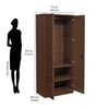 Nilkamal Massif 2 Door Wardrobe with Mirror (Legno Oak) - Size In Inches