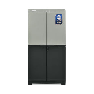 Nilkamal Freedom Mini Medium (FMM Duet) Plastic Storage Cabinet (Haze Grey/Charcoal Grey)