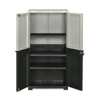 Nilkamal Freedom Mini Medium (FMM Duet) Plastic Storage Cabinet (Haze Grey/Charcoal Grey)