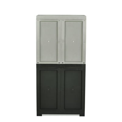 Nilkamal Freedom Mini Medium (FMM Duet) Plastic Storage Cabinet (Haze Grey/Charcoal Grey)