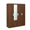 Nilkamal Joyce 4 Door Wardrobe With Mirror (Classic Walnut) - Slight Side View