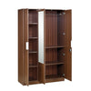 Nilkamal Joyce 3 Door Wardrobe With Mirror (Classic Walnut)