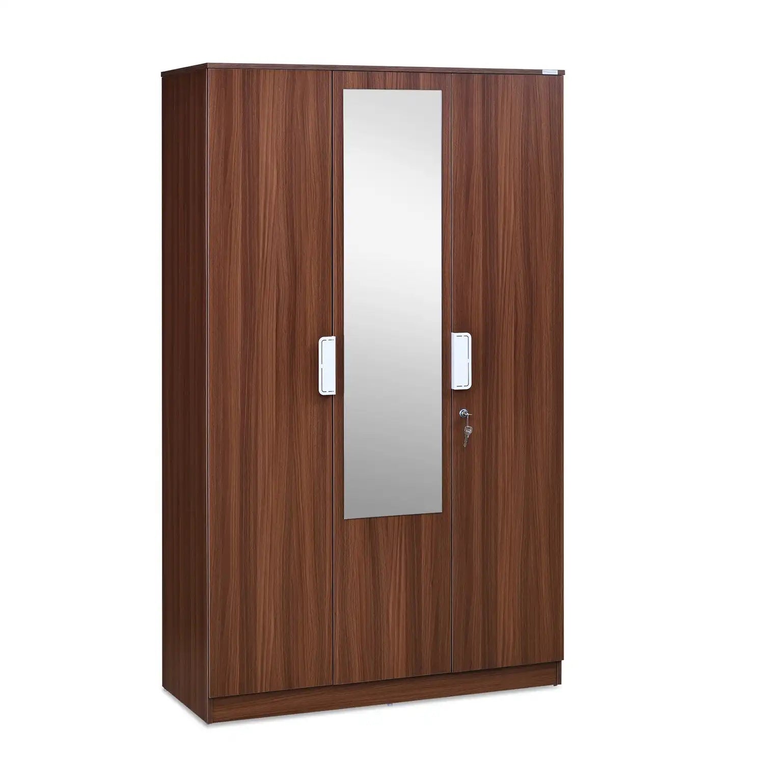 Nilkamal Joyce 3 Door Wardrobe With Mirror (Classic Walnut)