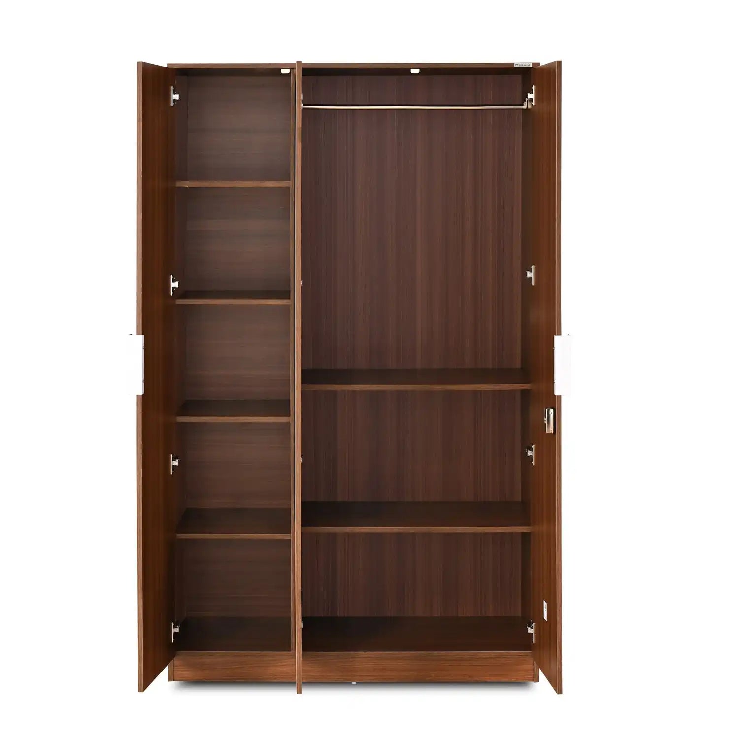 Nilkamal Joyce 3 Door Wardrobe With Mirror (Classic Walnut)