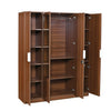Nilkamal Joyce 4 Door Wardrobe With Mirror (Classic Walnut) - Slight Side Open Drawer View