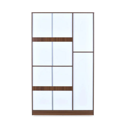 Nilkamal Joyce 3 Door Wardrobe With Mirror (Classic Walnut)