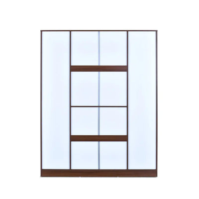 Nilkamal Joyce 4 Door Wardrobe With Mirror (Classic Walnut)
