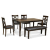 Nilkamal Tivoli 6 Seater Dining Set with Bench (Brown)