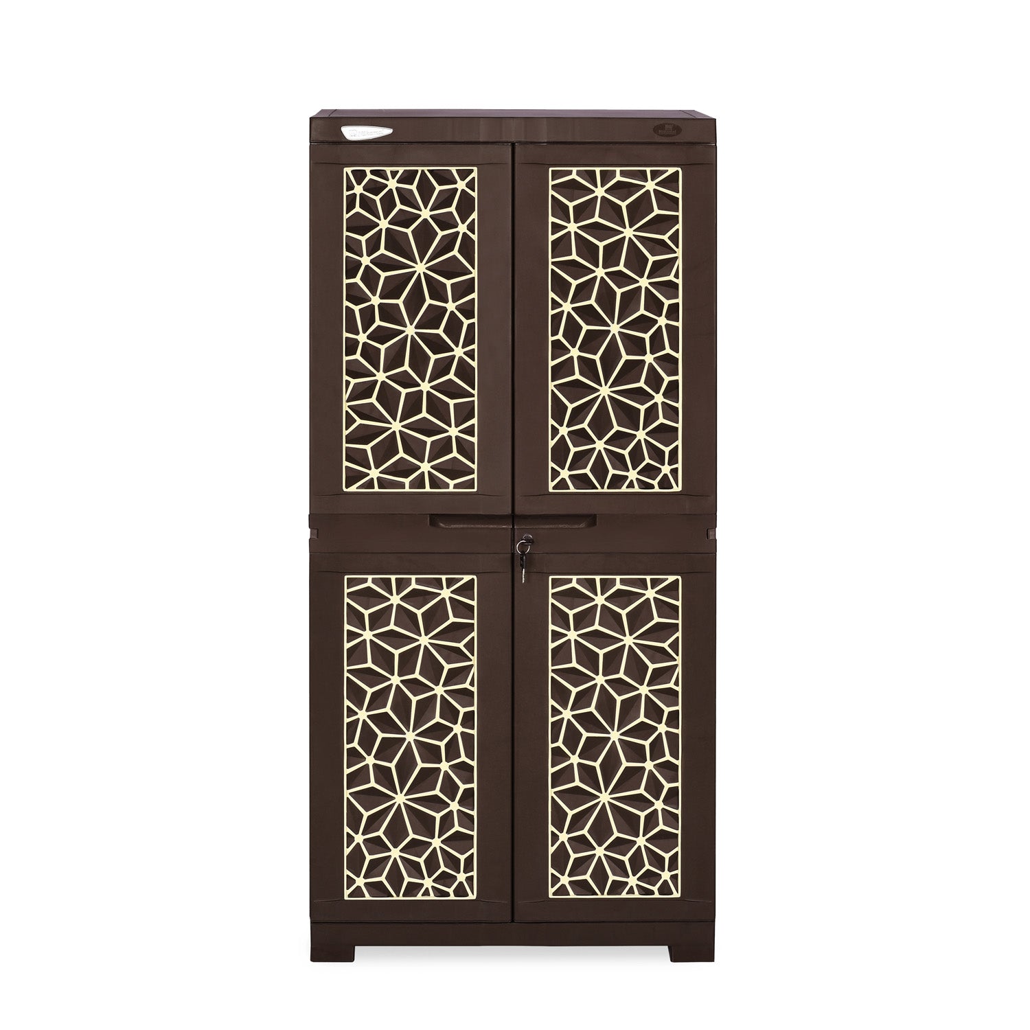 Nilkamal Freedom Mini Medium (FMM) Star Plastic Storage Cabinet (Weathered Brown & Biscuit)