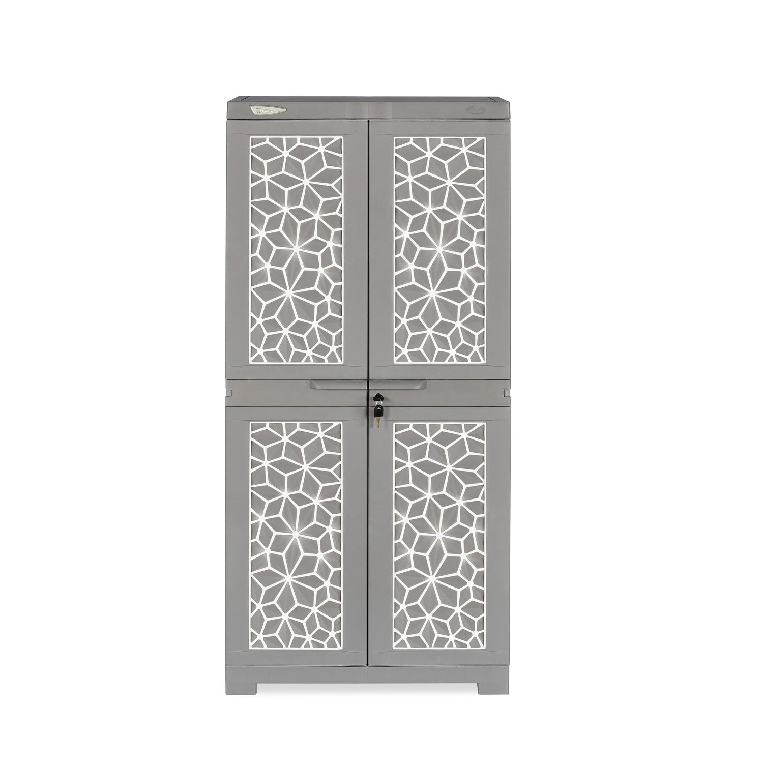 Nilkamal Freedom Mini Medium (FMM) Star Plastic Storage Cabinet (Haze Grey & Milky White)