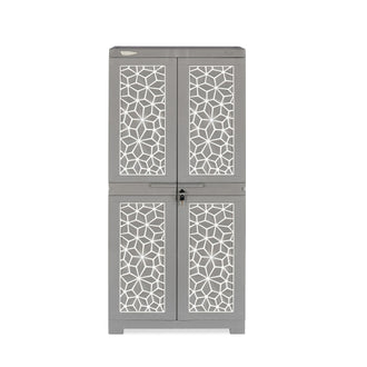 Nilkamal Freedom Mini Medium (FMM) Star Plastic Storage Cabinet (Haze Grey & Milky White)