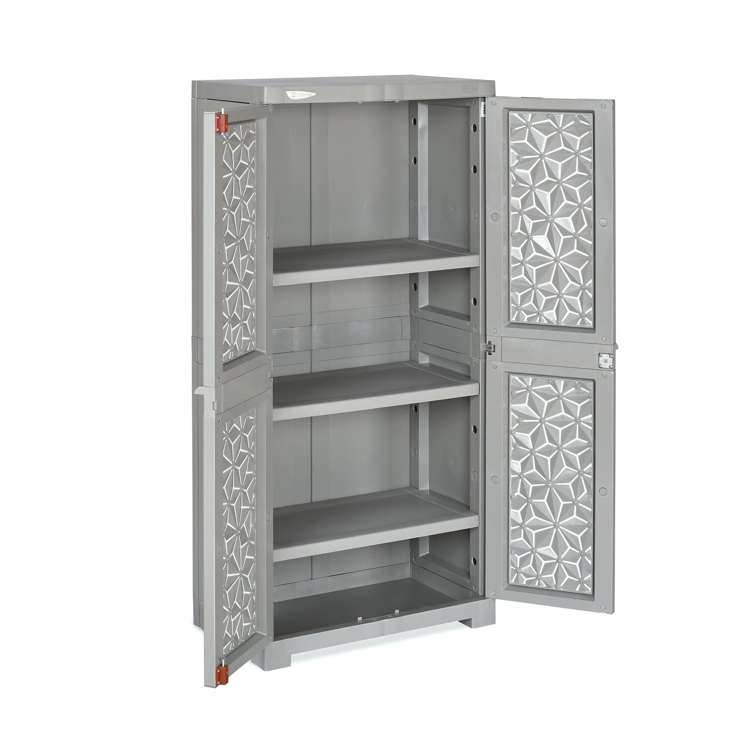 Nilkamal Freedom Mini Medium (FMM) Star Plastic Storage Cabinet (Haze Grey & Milky White)