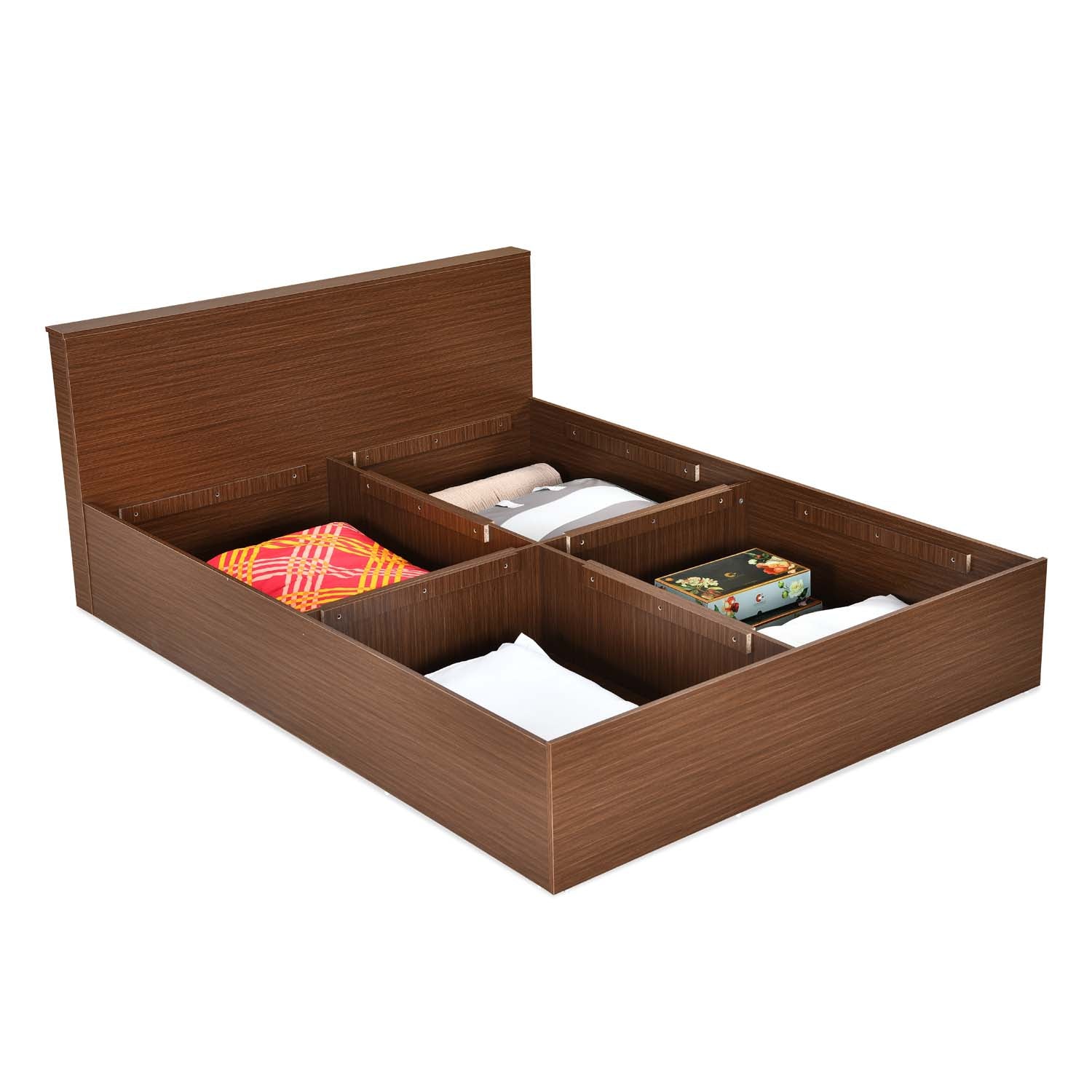 Nilkamal Arthur Plus Queen Bed With Storage (Legno Oak Dark)