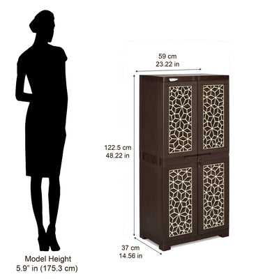 Nilkamal Freedom Mini Medium (FMM) Star Plastic Storage Cabinet (Weathered Brown & Biscuit)