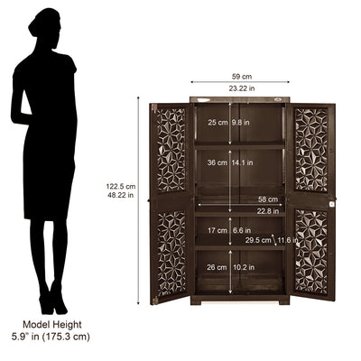 Nilkamal Freedom Mini Medium (FMM) Star Plastic Storage Cabinet (Weathered Brown & Biscuit)