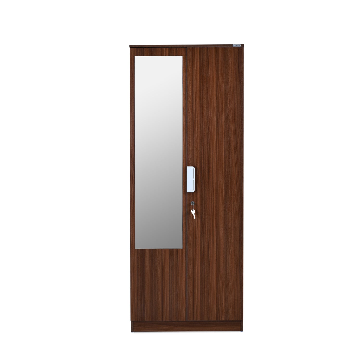 Nilkamal Joyce 2 Door Wardrobe With Mirror (Classic Walnut)