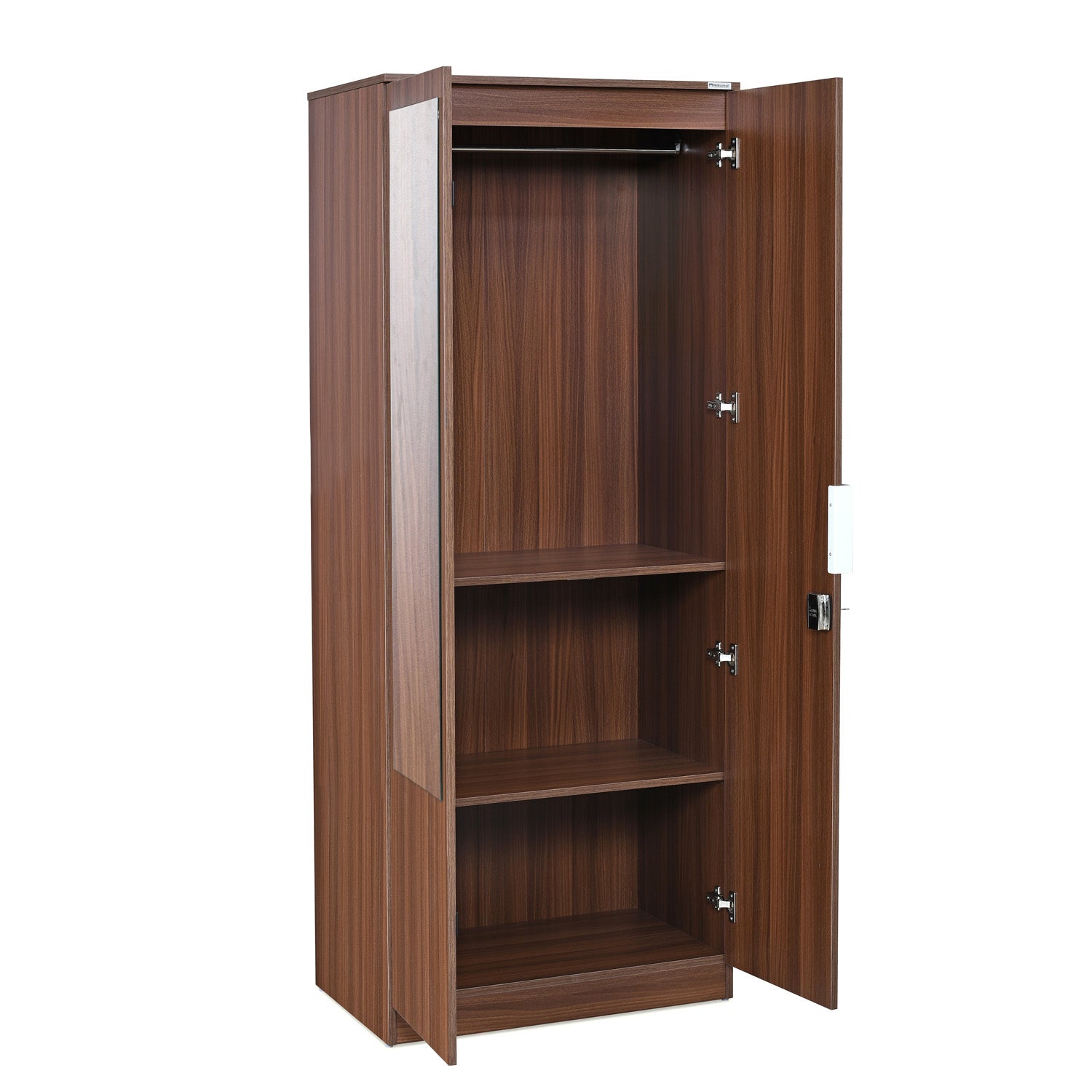 Nilkamal Joyce 2 Door Wardrobe With Mirror (Classic Walnut)