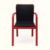 Nilkamal Luxe Full-Back Cushioned Plastic Chair (Bright Red & Black) - Front View