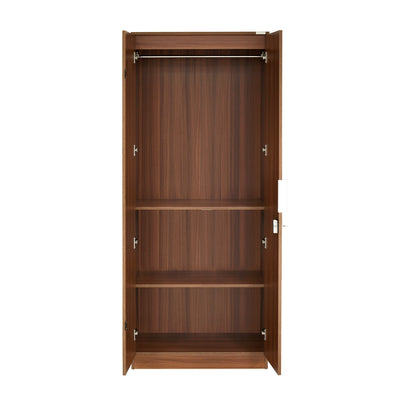 Nilkamal Joyce 2 Door Wardrobe With Mirror (Classic Walnut)