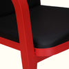 Nilkamal Luxe Full-Back Cushioned Plastic Chair (Bright Red & Black) - Armrest Closeup View