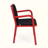Nilkamal Luxe Full-Back Cushioned Plastic Chair (Bright Red & Black) - Side View