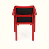 Nilkamal Luxe Full-Back Cushioned Plastic Chair (Bright Red & Black) - Back View