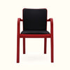 Nilkamal Luxe Full-Back Cushioned Plastic Chair (Bright Red & Black) - Front View-2