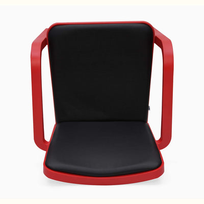 Nilkamal Luxe Full-Back Cushioned Plastic Chair (Bright Red & Black) - Top View