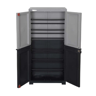 Nilkamal Freedom (FMSC18D) Plastic Shoe Cabinet (Haze Grey & Charcoal Grey)