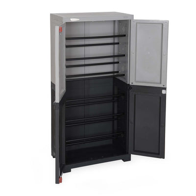Nilkamal Freedom (FMSC18D) Plastic Shoe Cabinet (Haze Grey & Charcoal Grey)