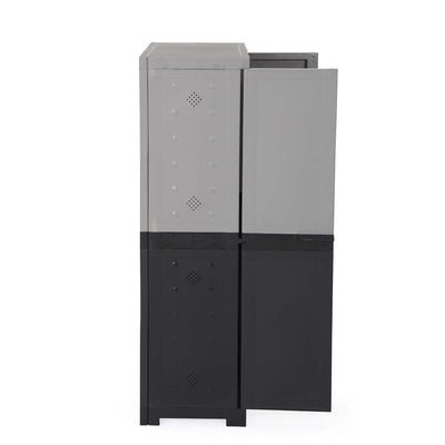 Nilkamal Freedom (FMSC18D) Plastic Shoe Cabinet (Haze Grey & Charcoal Grey)