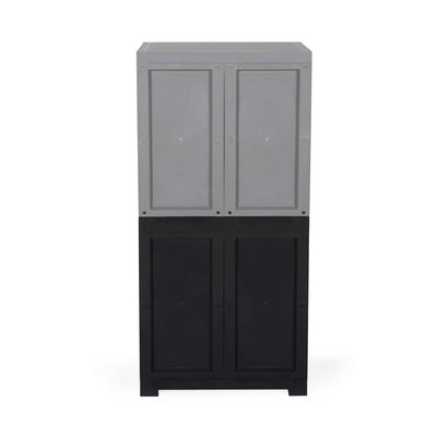 Nilkamal Freedom (FMSC18D) Plastic Shoe Cabinet (Haze Grey & Charcoal Grey)