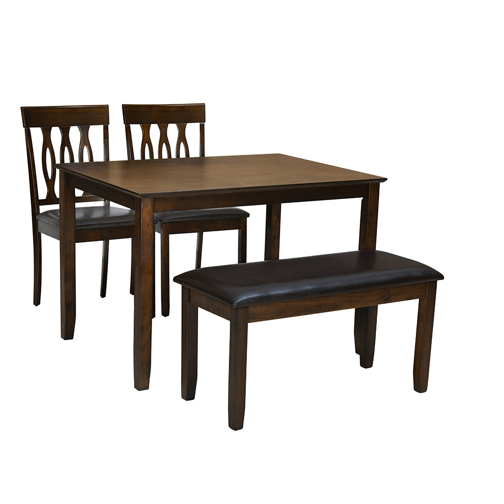 Nilkamal Olivia 4 Seater Dining Set with Bench (Brown)