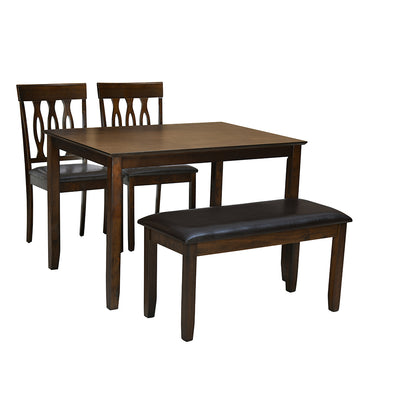 Nilkamal Olivia 4 Seater Dining Set with Bench (Brown)