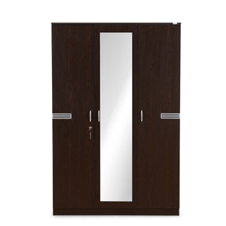 Nilkamal Riva 3 Door Wardrobe with Mirror (Wenge)
