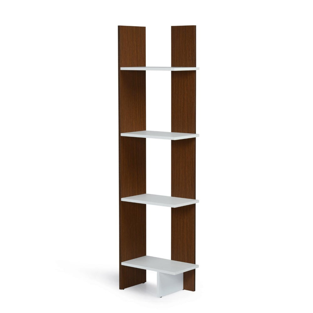Nilkamal Cliff 4 Tier Bookshelf (Urban Walnut / Oak White)