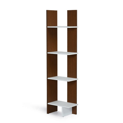 Nilkamal Cliff 4 Tier Bookshelf (Urban Walnut / Oak White)