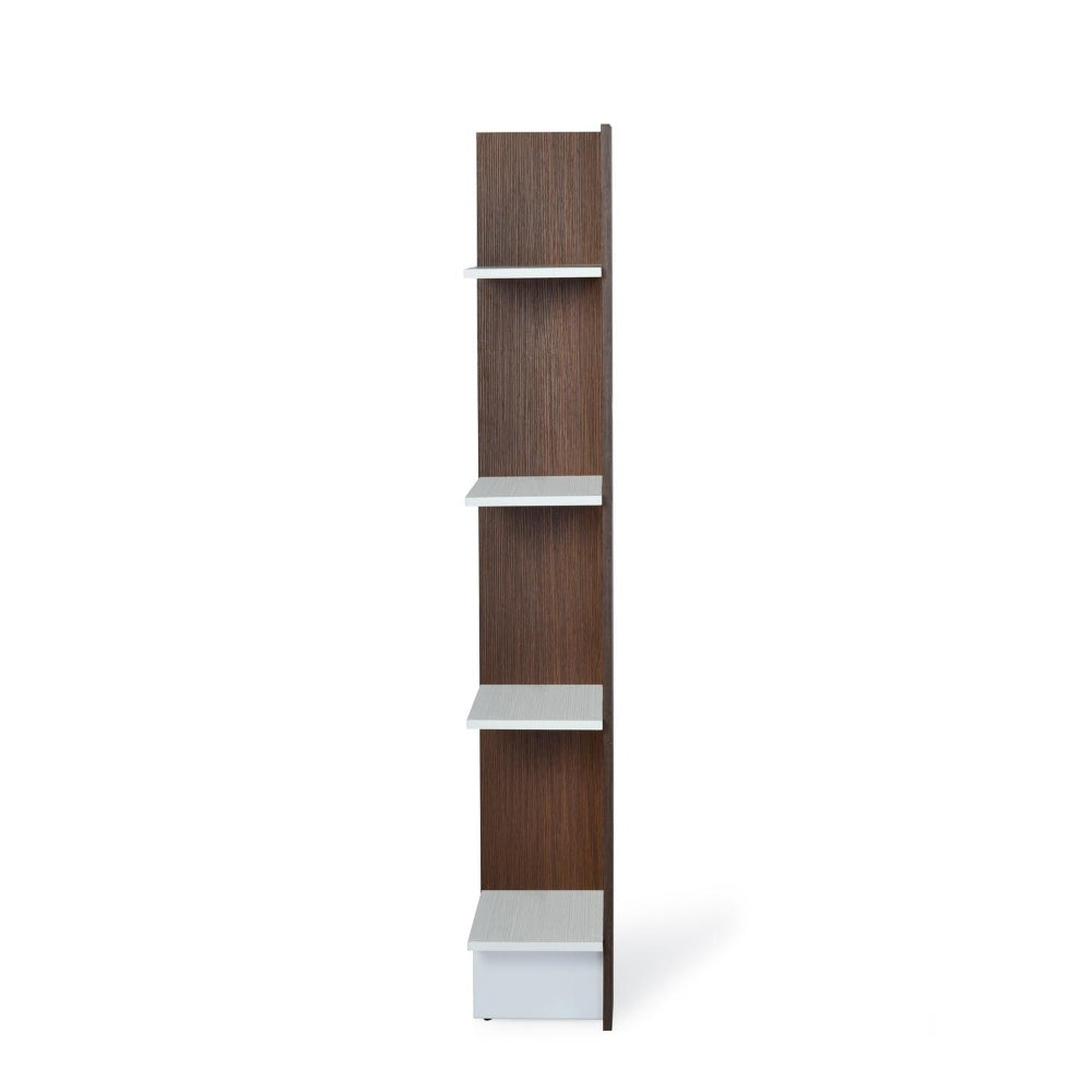 Nilkamal Cliff 4 Tier Bookshelf (Urban Walnut / Oak White)