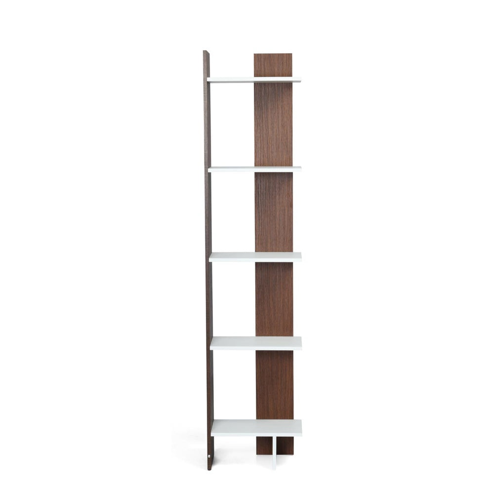 Nilkamal Cliff 5 Tier Bookshelf (Urban Walnut / Oak White)