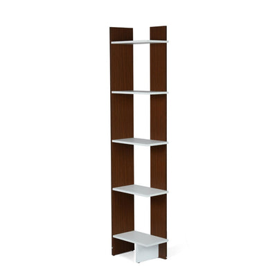 Nilkamal Cliff 5 Tier Bookshelf (Urban Walnut / Oak White)