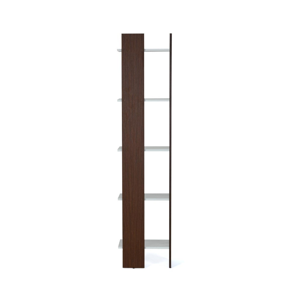 Nilkamal Cliff 5 Tier Bookshelf (Urban Walnut / Oak White)