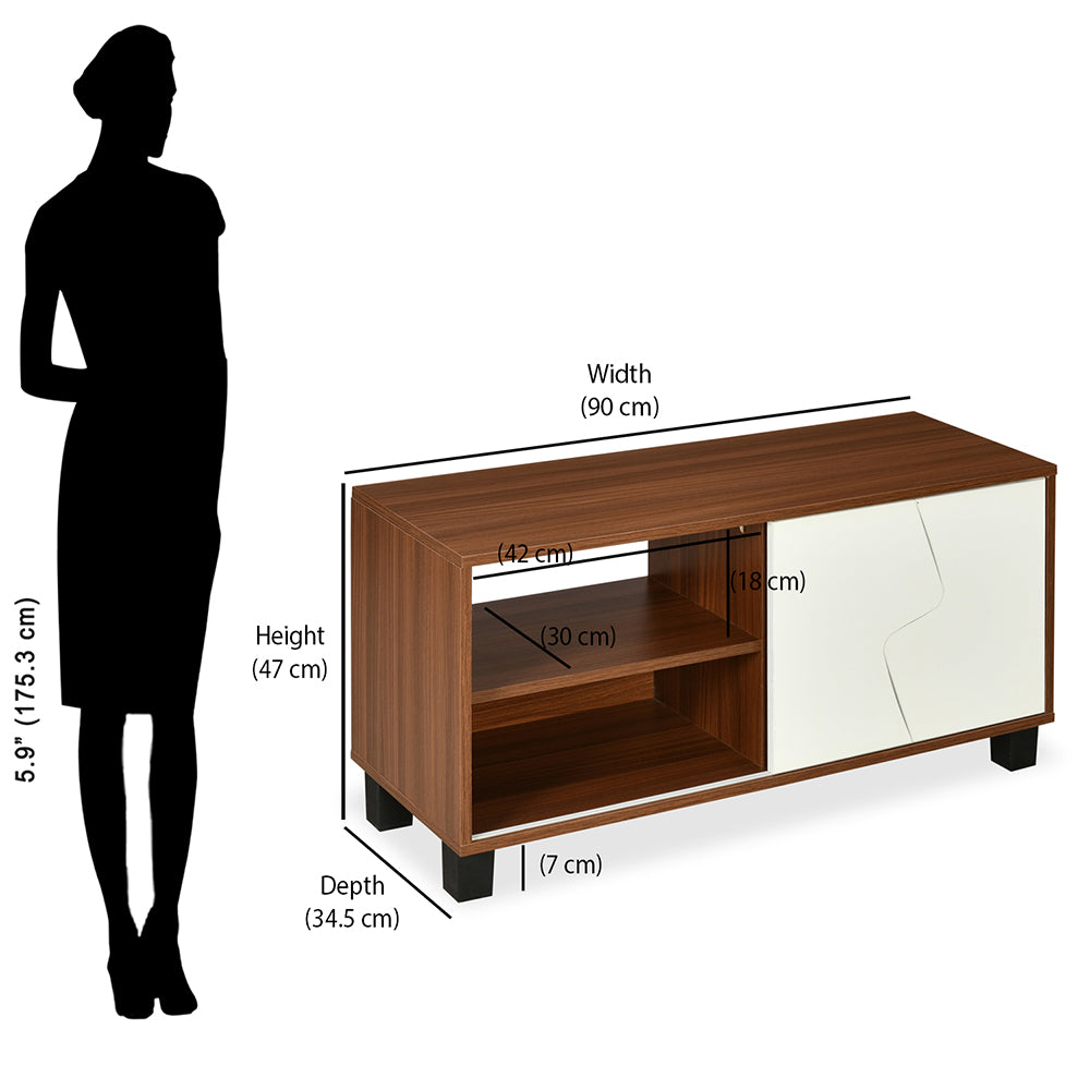 Nilkamal Clive TV Unit (Walnut and White)