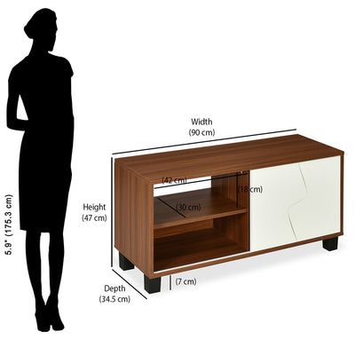 Nilkamal Clive TV Unit (Walnut and White)