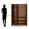 Nilkamal Massif 3 Door Wardrobe (Urban Walnut)