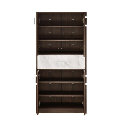 Nilkamal Ozark Shoe Cabinet (Ash wenge / Marble Beige)